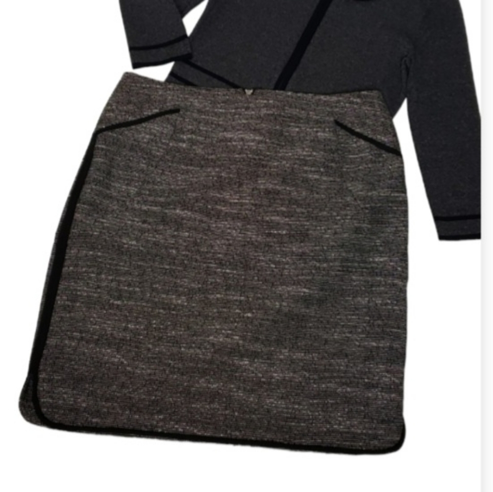 Vince Camuto Lined Black White Tweed Skirt Size 4